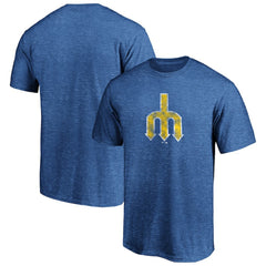 Seattle Mariners Cooperstown Collection True Classics Throwback Logo Tri-Blend T-Shirt - Royal
