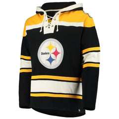 Pittsburgh Steelers '47 Lacer V-Neck Pullover Hoodie - Black/Gold cheap