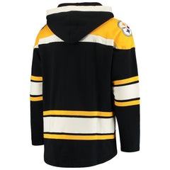 Pittsburgh Steelers '47 Lacer V-Neck Pullover Hoodie - Black/Gold cheap