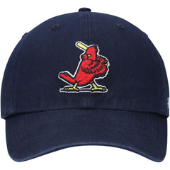 St. Louis Cardinals Logo Cooperstown Collection Clean Up Adjustable Hat - Navy | 47 brand