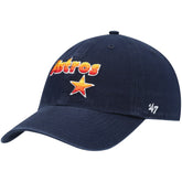 Houston Astros Logo Cooperstown Collection Clean Up Adjustable Hat - Navy | 47 brand
