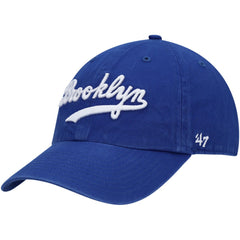 Brooklyn Dodgers Logo Cooperstown Collection Clean Up Adjustable Hat - Royal | 47 brand