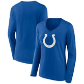 Indianapolis Colts Women's Primary Team Logo Long Sleeve V-Neck T-Shirt - Royal on sale