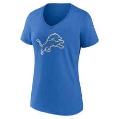 Detroit Lions Women's Primary Team Logo V-Neck T-Shirt - Blue discount