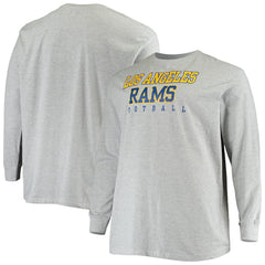 Los Angeles Rams Big & Tall Practice Long Sleeve T-Shirt - Heathered Gray for sale