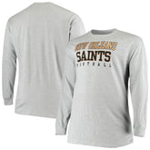 New Orleans Saints Big & Tall Practice Long Sleeve T-Shirt - Heathered Gray discount
