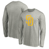 San Diego Padres Official Team Logo Long Sleeve T-Shirt - Heather Gray