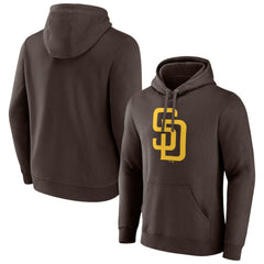 San Diego Padres Official Logo Fitted Pullover Hoodie - Brown