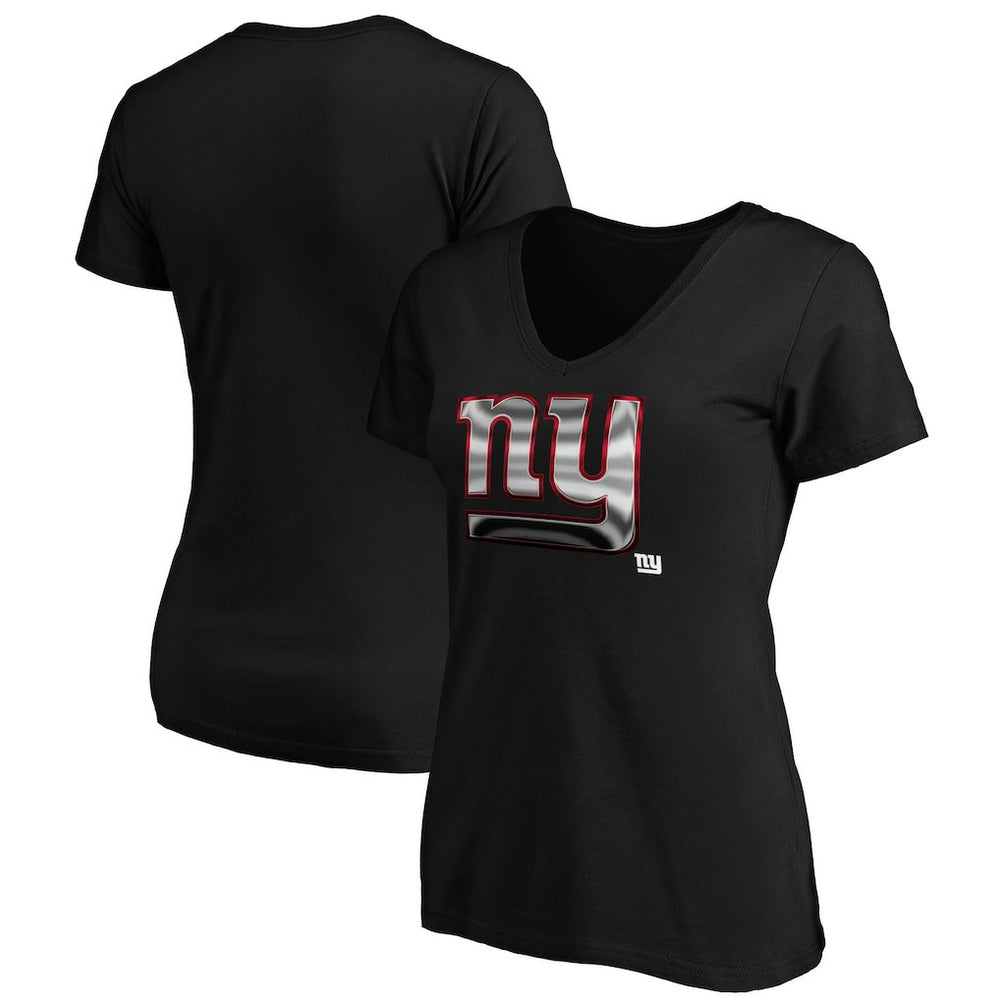 New York Giants Women's Midnight Mascot Logo V-Neck T-Shirt - Black online