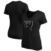 Las Vegas Raiders Women's Midnight Mascot Logo V-Neck T-Shirt - Black on sale