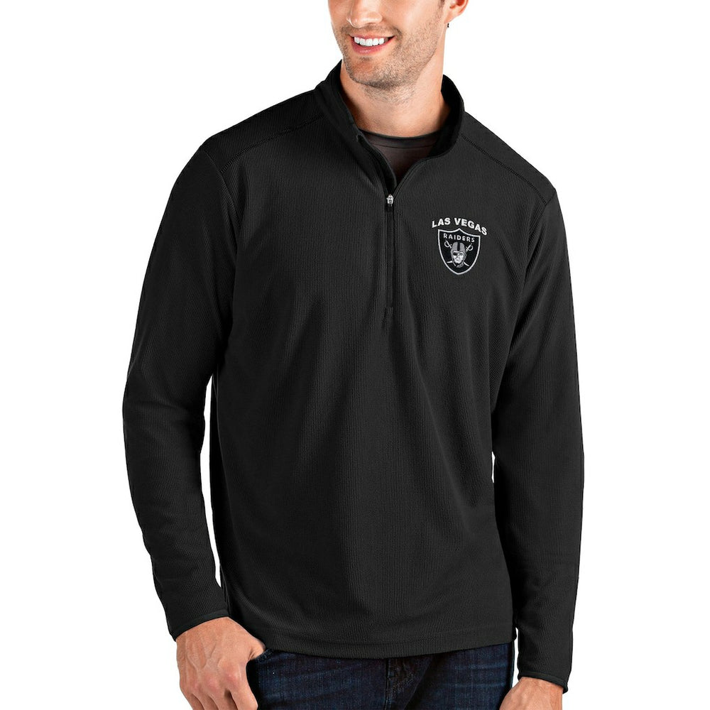 Las Vegas Raiders Antigua Glacier Quarter-Zip Pullover Jacket - Black online