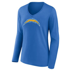 Los Angeles Chargers Women's Primary Team Logo Long Sleeve V-Neck T-Shirt - Powder Blue on sale