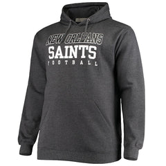 New Orleans Saints Big & Tall Practice Pullover Hoodie - Heathered Charcoal discount