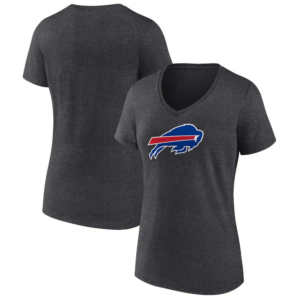 Buffalo Bills Women's Primary Team Logo V-Neck T-Shirt - Charcoal for sale