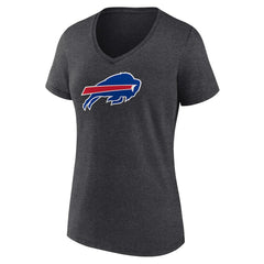 Buffalo Bills Women's Primary Team Logo V-Neck T-Shirt - Charcoal for sale