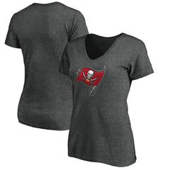 Tampa Bay Buccaneers Women's Primary Logo V-Neck T-Shirt - Heather Gray outlet