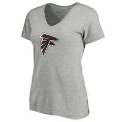 Atlanta Falcons Women's Primary Logo V-Neck T-Shirt - Heather Gray cheap