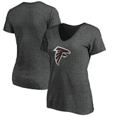 Atlanta Falcons Women's Primary Logo V-Neck T-Shirt - Heather Gray discount