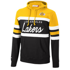 Los Angeles Lakers Head Coach Pullover Hoodie - Gold/Black | Mitchell & Ness on sale