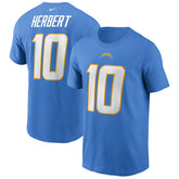 Justin Herbert Los Angeles Chargers Name & Number T-Shirt - Powder Blue | Nike sale