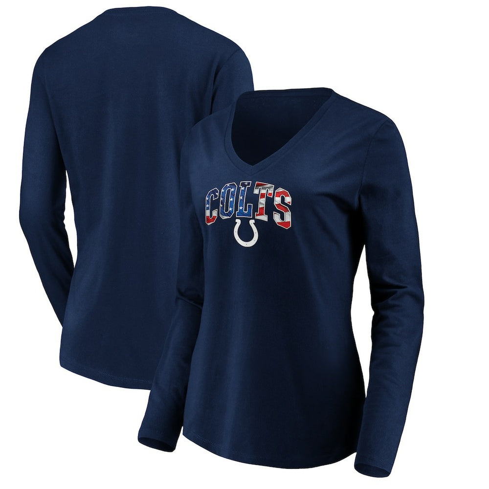 Indianapolis Colts Women's Banner Wave V-Neck Long Sleeve T-Shirt - Navy cheap