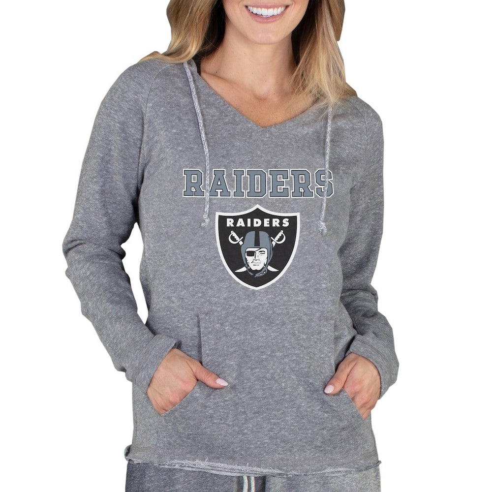 Las Vegas Raiders Concepts Sport Women's Mainstream Tri-Blend Raglan Hoodie V-Neck Top - Gray cheap