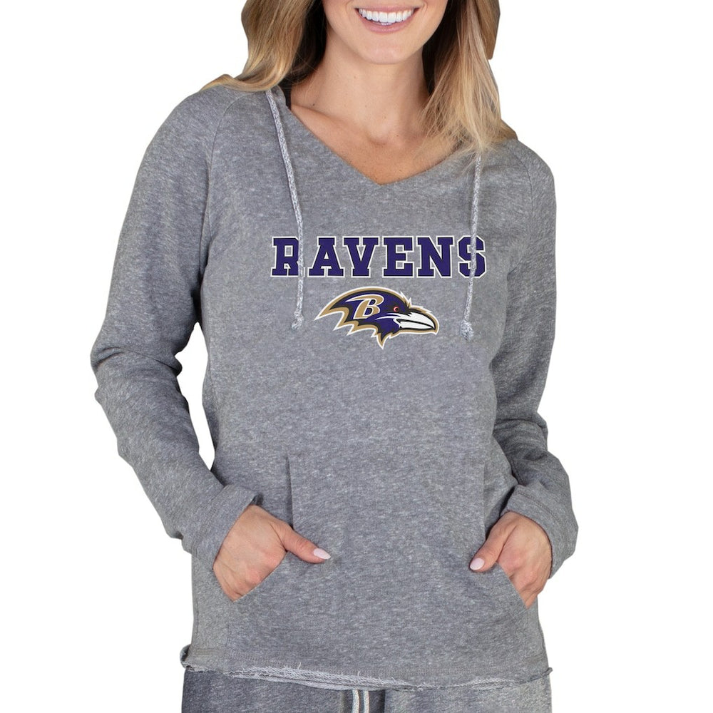 Baltimore Ravens Concepts Sport Women's Mainstream Tri-Blend Raglan Hoodie V-Neck Top - Gray sale