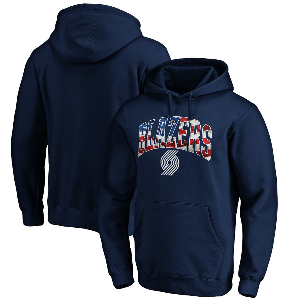 Portland Trail Blazers Banner Wave Pullover Hoodie - Navy on sale