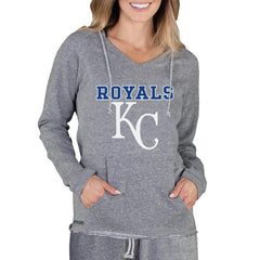 Kansas City Royals Concepts Sport Women's Mainstream Terry Long Sleeve Hoodie Top - Gray