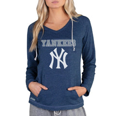 New York Yankees Concepts Sport Women's Mainstream Terry Long Sleeve Hoodie Top - Navy