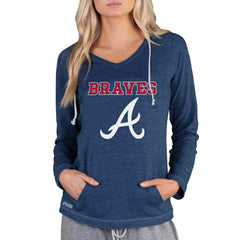 Atlanta Braves Concepts Sport Women's Mainstream Terry Long Sleeve Hoodie Top - Navy