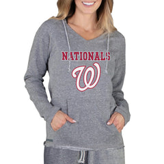 Washington Nationals Concepts Sport Women's Mainstream Terry Long Sleeve Hoodie Top - Gray