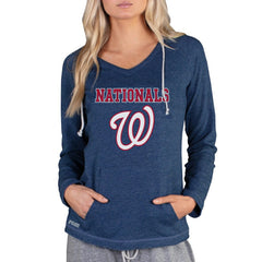 Washington Nationals Concepts Sport Women's Mainstream Terry Long Sleeve Hoodie Top - Navy