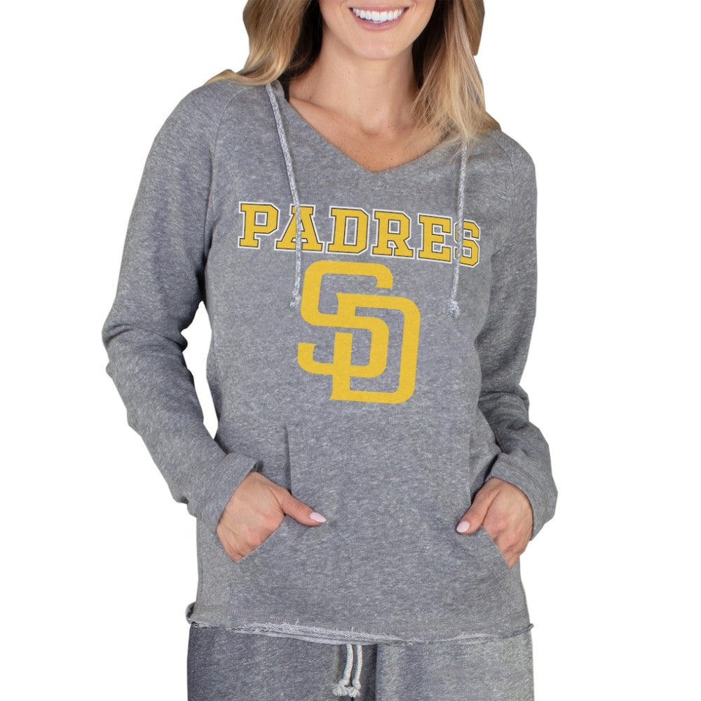 San Diego Padres Concepts Sport Women's Mainstream Terry Long Sleeve Hoodie Top - Gray