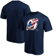 New Jersey Devils Banner Wave Logo T-Shirt Navy