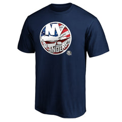 New York Islanders Banner Wave Logo T-Shirt Navy