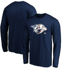 Nashville Predators Banner Wave Logo Long Sleeve T-Shirt Navy