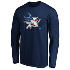 San Jose Sharks Banner Wave Logo Long Sleeve T-Shirt Navy