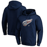 Detroit Red Wings Banner Wave Logo Pullover Hoodie Navy