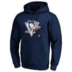 Pittsburgh Penguins Banner Wave Logo Pullover Hoodie Navy