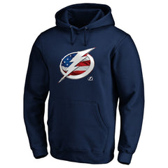 Tampa Bay Lightning Banner Wave Logo Pullover Hoodie Navy