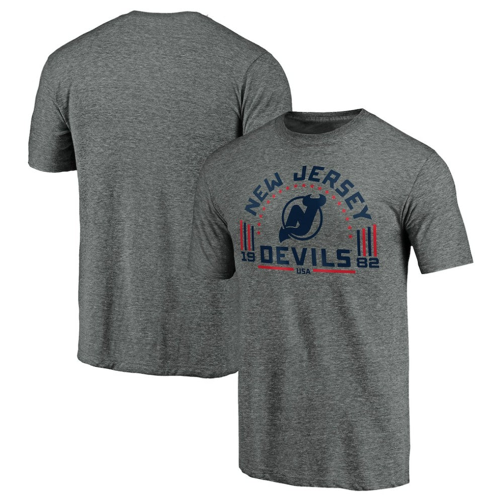 New Jersey Devils Team Freedom Tri-Blend T-Shirt Heathered Gray