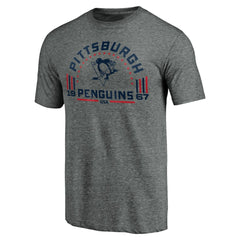 Pittsburgh Penguins Team Freedom Tri-Blend T-Shirt Heathered Gray