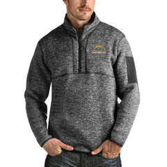 Los Angeles Chargers Antigua Fortune Quarter-Zip Pullover Jacket - Heather Charcoal for sale