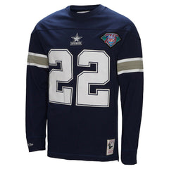 Emmitt Smith Dallas Cowboys Throwback Retired Player Name & Number Long Sleeve Top - Navy for sale