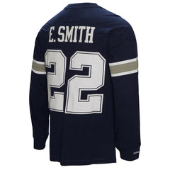 Emmitt Smith Dallas Cowboys Throwback Retired Player Name & Number Long Sleeve Top - Navy for sale