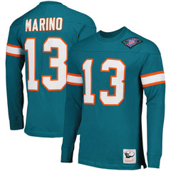 Dan Marino Miami Dolphins Throwback Retired Player Name & Number Long Sleeve Top - Aqua discount