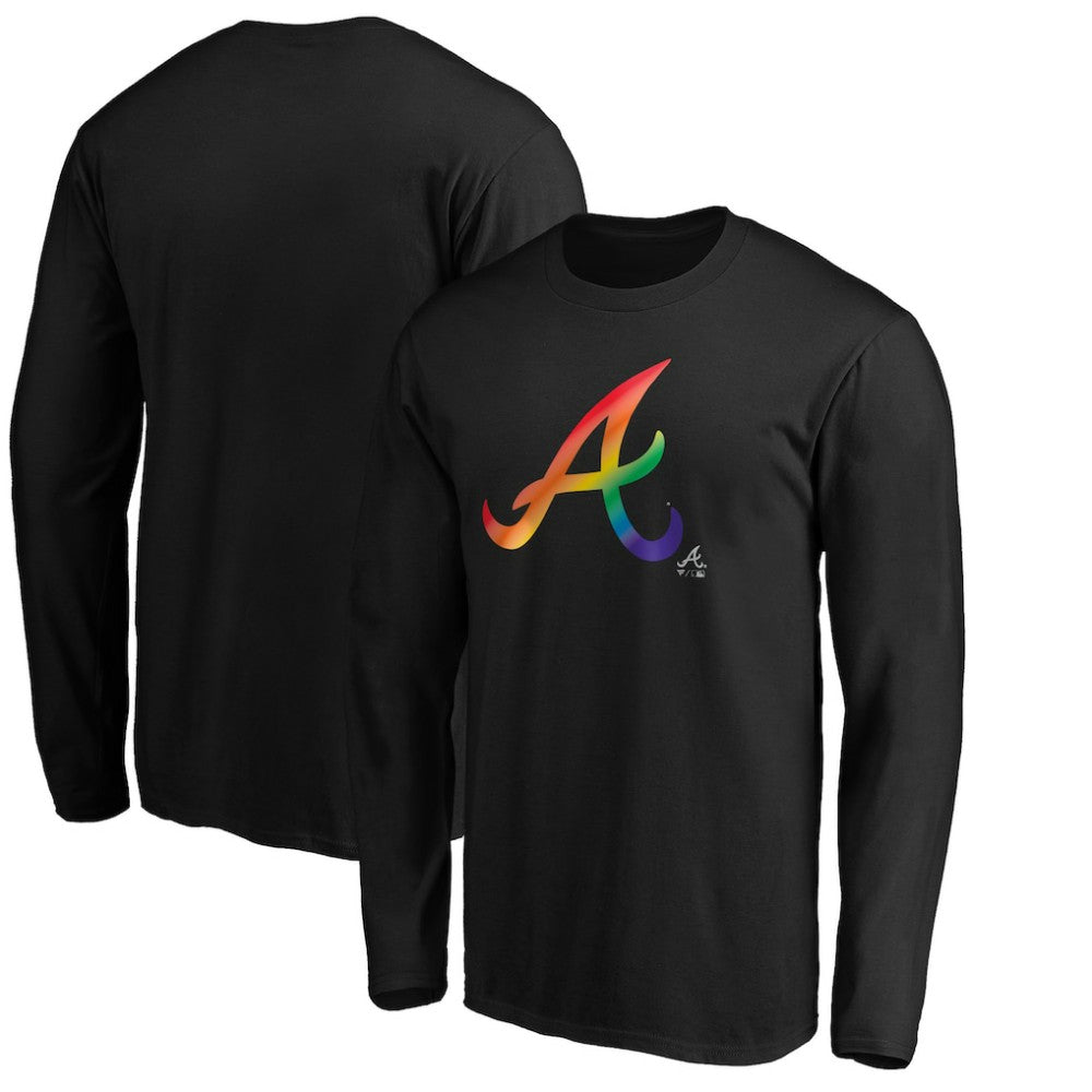 Atlanta Braves Team Pride Logo Long Sleeve T-Shirt - Black