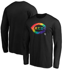 Cincinnati Reds Team Pride Logo Long Sleeve T-Shirt - Black