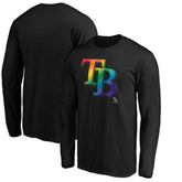 Tampa Bay Rays Team Pride Logo Long Sleeve T-Shirt - Black